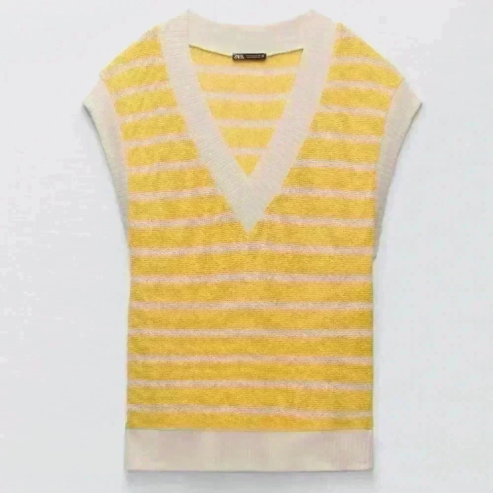 Zara Striped Oversized Knit Top